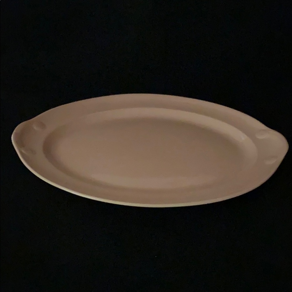 Lu-Ray Pale Pink Pastel Oval Handled Platter